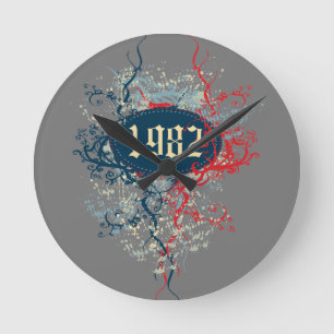 1982 Birthday Year or Since 1982 or Made in 1982 Round Clock