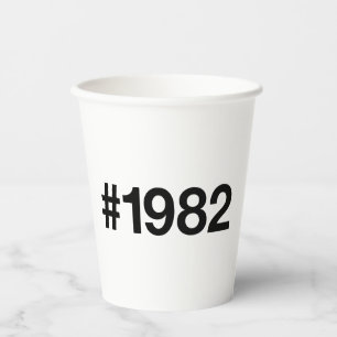 1982 Hashtag 41 Birthday Anniversary Paper Cups