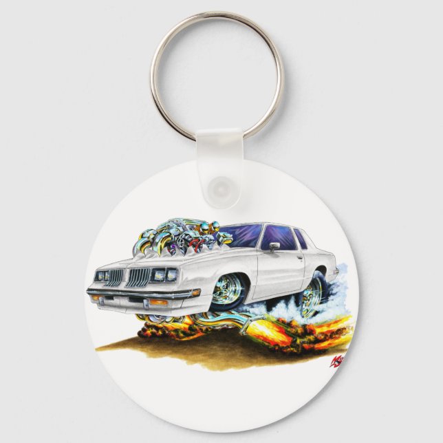 1983-88 Cutlass White Car Keychain (Front)
