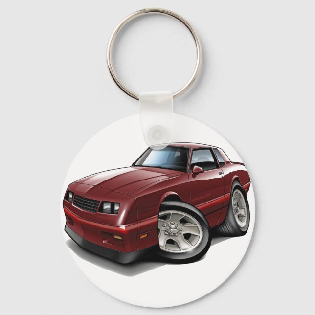 1983-88 Monte Carlo Maroon Car Keychain (Front)
