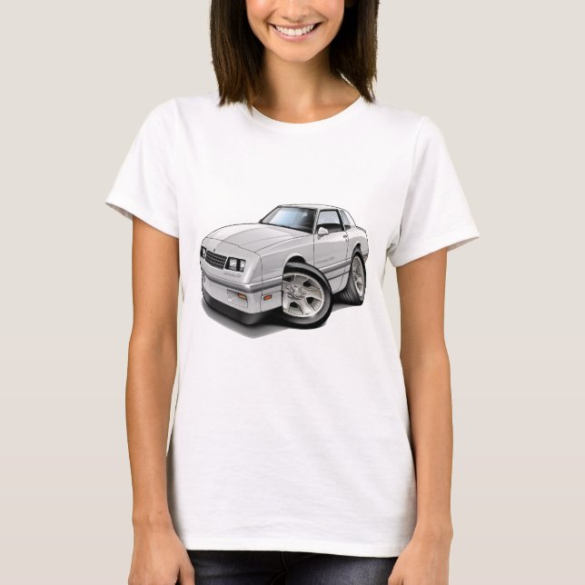 1983-88 Monte Carlo White-Grey Car T-Shirt (Front)