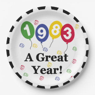 1983 A Great Year Birthday Paper Plates