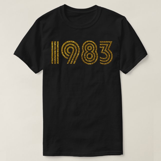 1983 Birth Year Glitter Effect T-Shirt (Design Front)