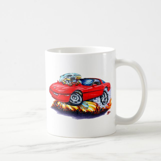 1984-93 Corvette Red Car Coffee Mug (Right)
