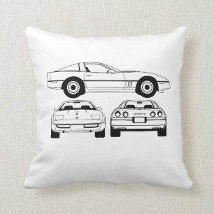 1984 Chevrolet Corvette schematic cussion Throw Pillow
