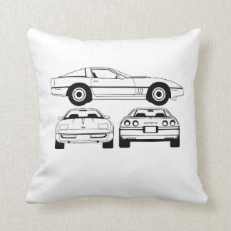 1984 Chevrolet Corvette schematic cussion Throw Pillow