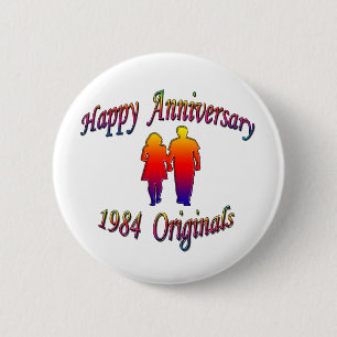 1984 Couple 2 Inch Round Button