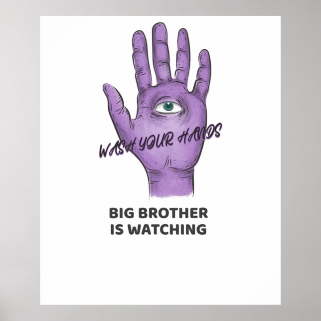 1984 Orwellian Big Brother Is Watching You Wash y Poster (Front)