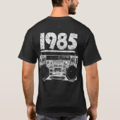 1985 Vintage Boombox Design T-Shirt (Back)