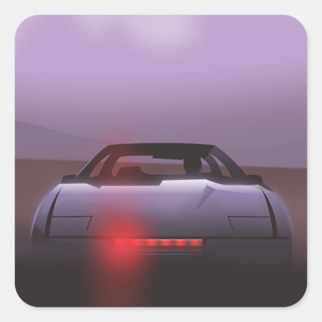 1985 vintage supercar poster square sticker (Front)