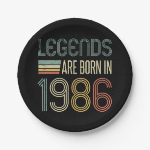 1986 40th Birthday Legends Paper Plate