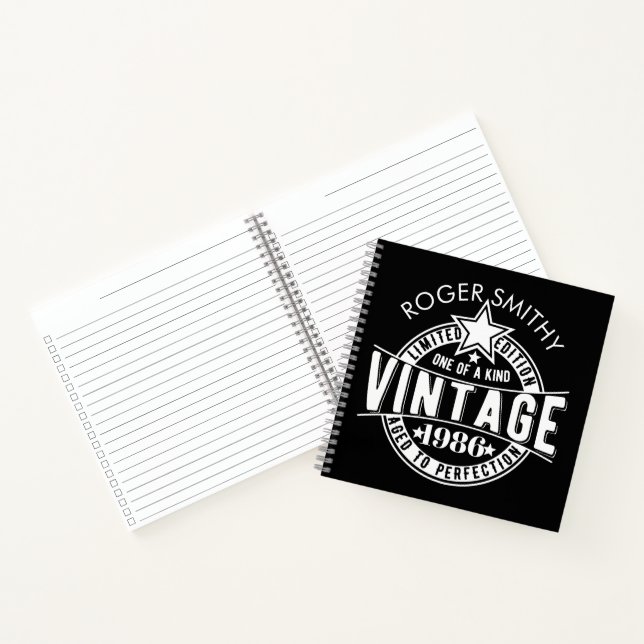 1986 40th Birthday Vintage Aged to perfection Notebook (Inside)
