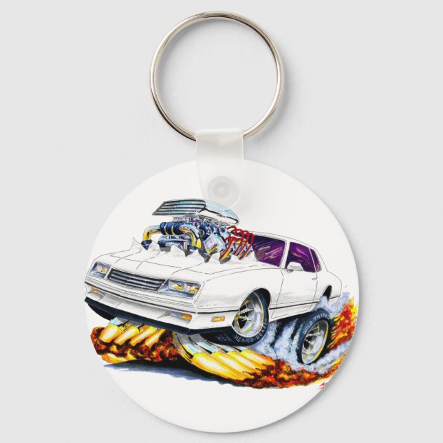 1986-88 Monte Carlo White Car Keychain (Front)