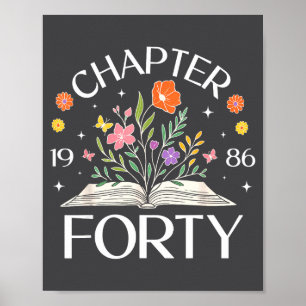 1986 Chapter Forty 40th Birthday Wildflower Book 4 Poster