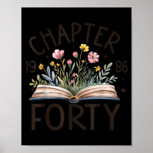1986 Chapter Forty 40th Birthday Wildflower Book Poster