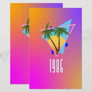 1986 tropical paradise stationery