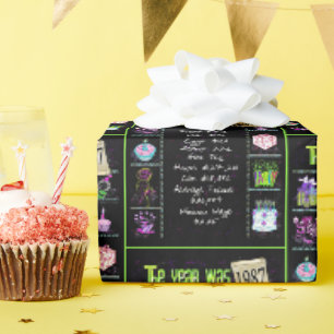 1987 Birthday Year Trivia Wrapping Paper