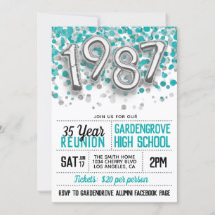 1987 High School College Reunion Invitation