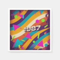 1987- Retro Vintage 80s Neon Geometric -