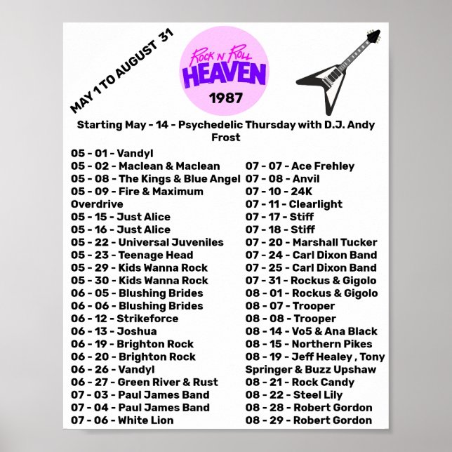 1987 - ROCK'N'ROLL HEAVEN (PART 2) POSTER (Front)