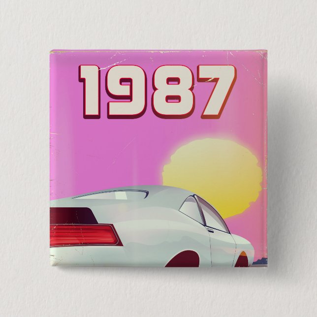 1987 sportscar poster 2 inch square button (Front)