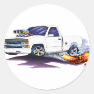 1988-98 Silverado WhiteTruck Classic Round Sticker