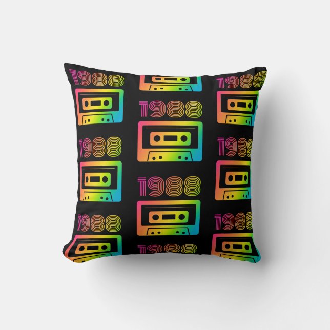 1988 Retro  Throw Pillow (Front)