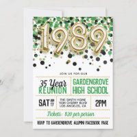 1989 High School College Reunion Invitation