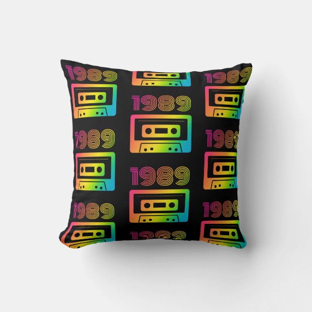 1989 Retro  Throw Pillow (Front)