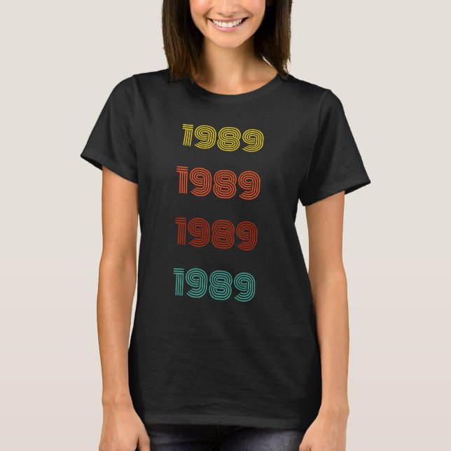 1989 Retro Year Typography T-Shirt (Front)