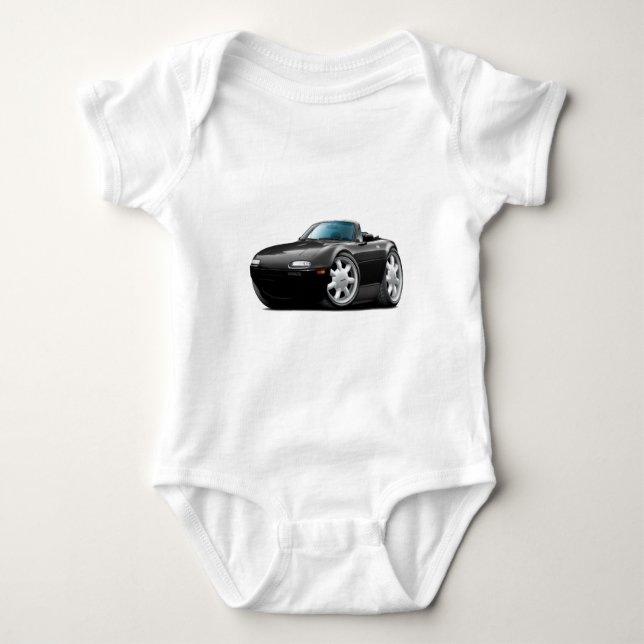 1990-98 Miata Black Car Baby Bodysuit (Front)