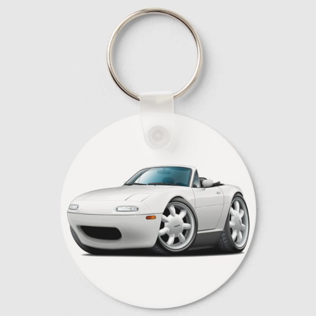1990-98 Miata White Car Keychain (Front)
