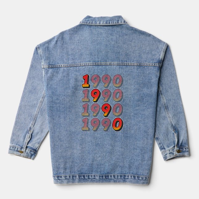 1990 Retro Design Denim Jacket (Back)