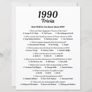 1990 Trivia Game