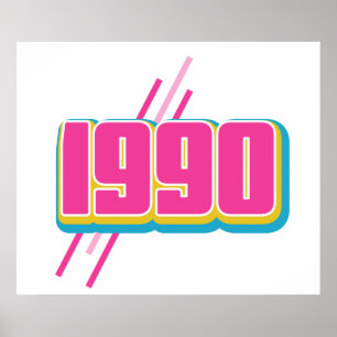 1990 vintage text poster