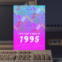 1990s Party Pattern Vintage 90's Birthday Party