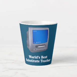 1990's World's Best Substitute Teacher is a TV Latte Mug