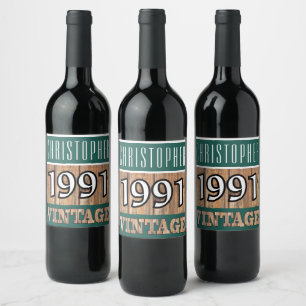 1991 Année de naissance Étiquette de vin