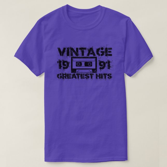 1991 Greatest Hits Vintage Black T-Shirt (Design Front)