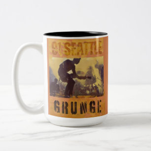 1991 Seattle Grunge Bands Two-Tone Coffee Mug