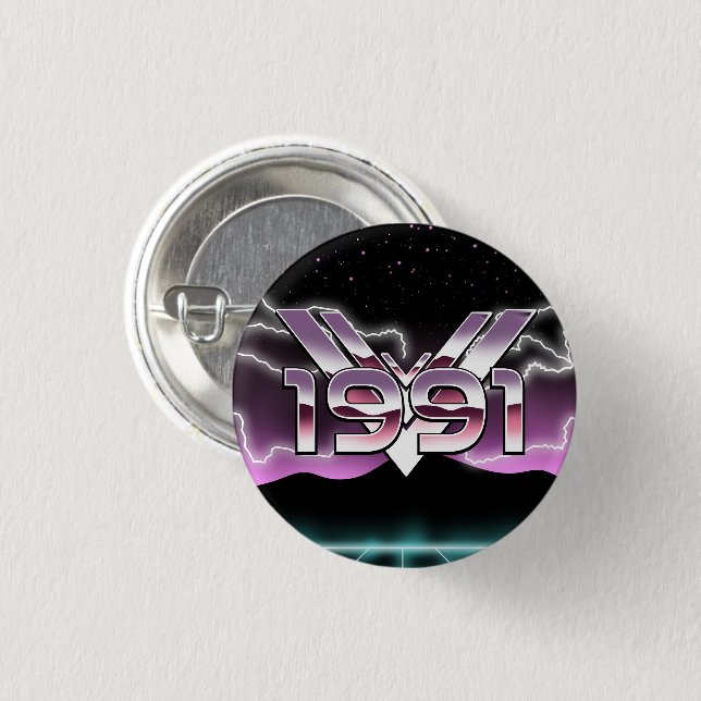 1991 Tech noir 1 Inch Round Button (Front & Back)