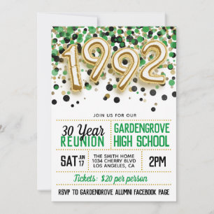 1992 High School College Reunion Invitation