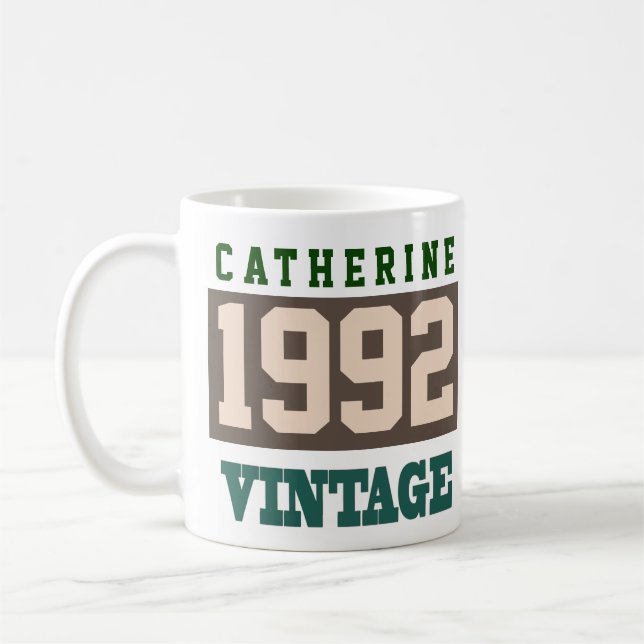 1992 Year of Birth - Birthday Celebration Coffee Mug (Left)