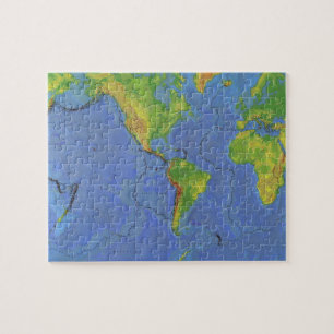 1994 Physical World Map - Tectonic Plates - USGS Jigsaw Puzzle