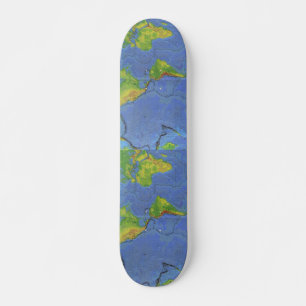 1994 Physical World Map - Tectonic Plates - USGS Skateboard
