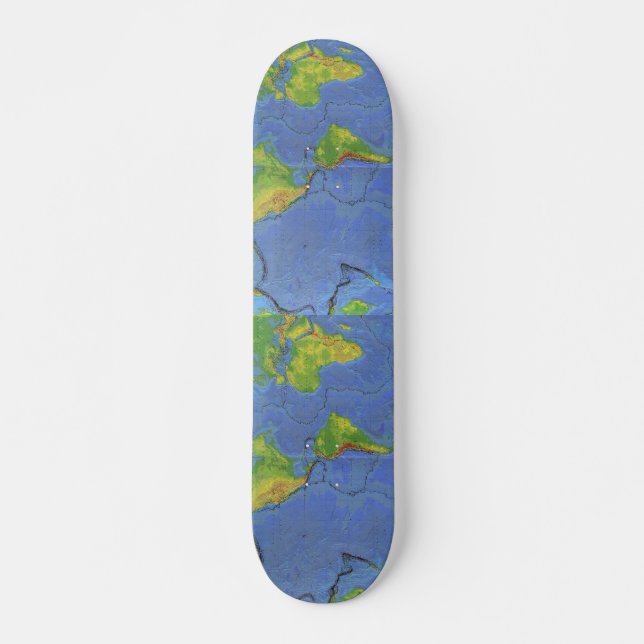 1994 Physical World Map - Tectonic Plates - USGS Skateboard (Front)