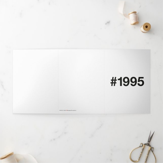 1995 Hashtag 30 Birthday Anniversary Tri-Fold Card (Outside)