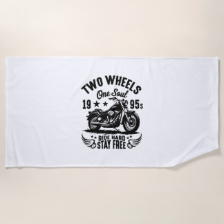 1995s Motorcycle Vintage Beach Towel
