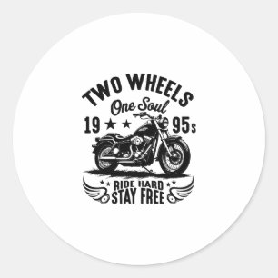 1995s Motorcycle Vintage Classic Round Sticker