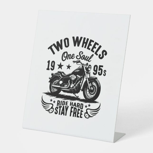 1995s Motorcycle Vintage Pedestal Sign (Front)